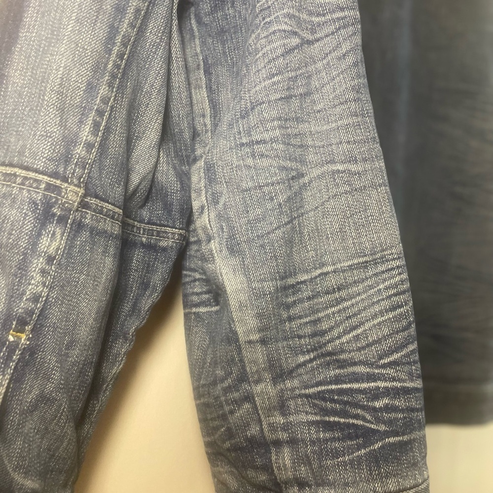 Roca Wear 2XL Y2K Streetwear Distressed Blue Jean Jacket - Picture 4 of 14
